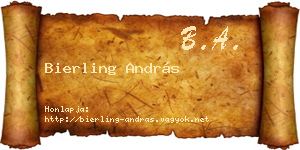 Bierling András névjegykártya