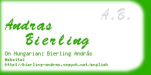 andras bierling business card