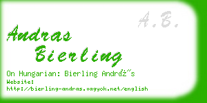 andras bierling business card